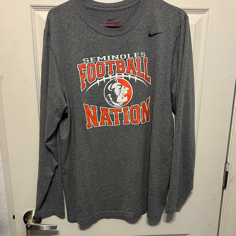 Nike Gray Seminoles Football Nation Long Sleeve Tee